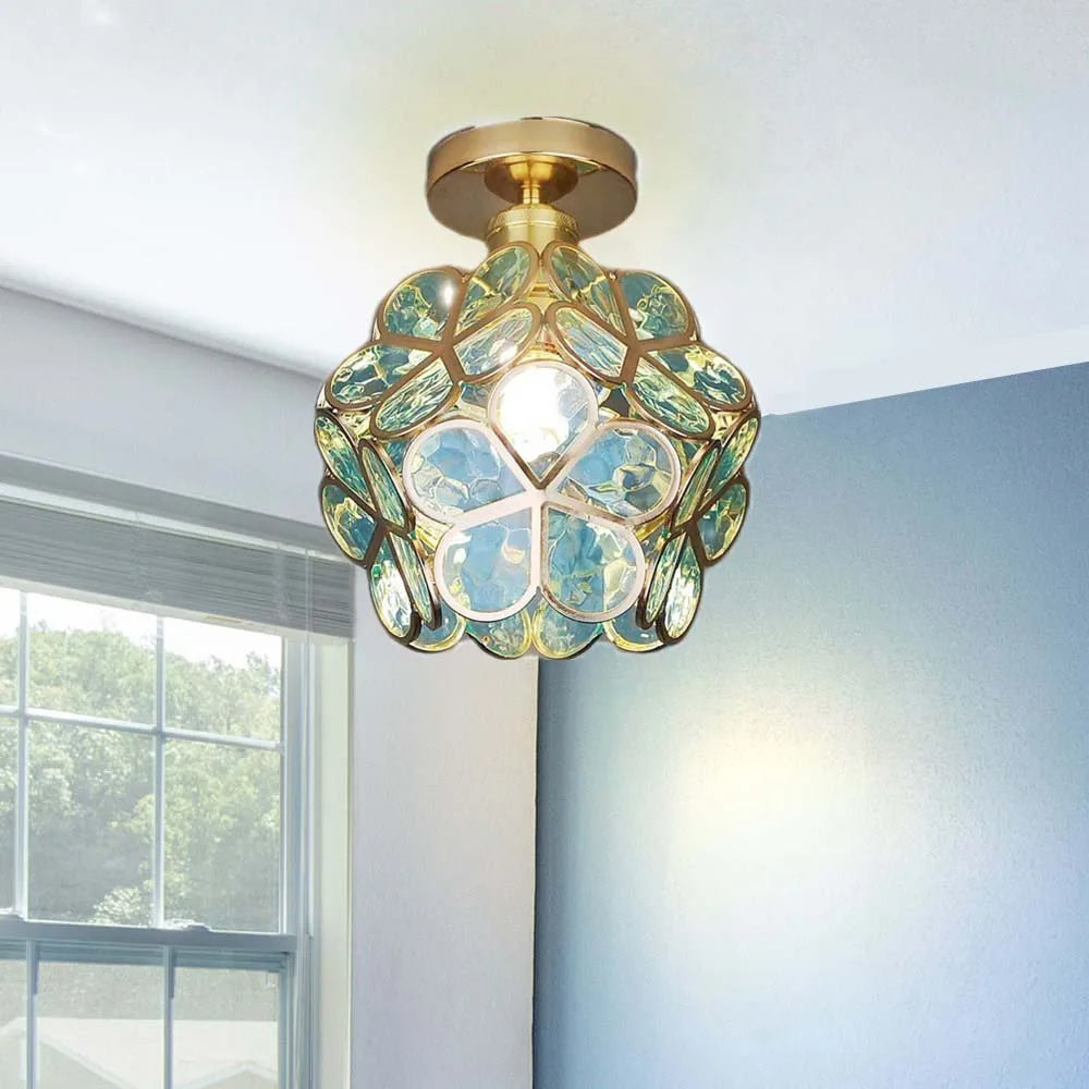 Design Bloemen Stijl Glas Hal Plafondlamp