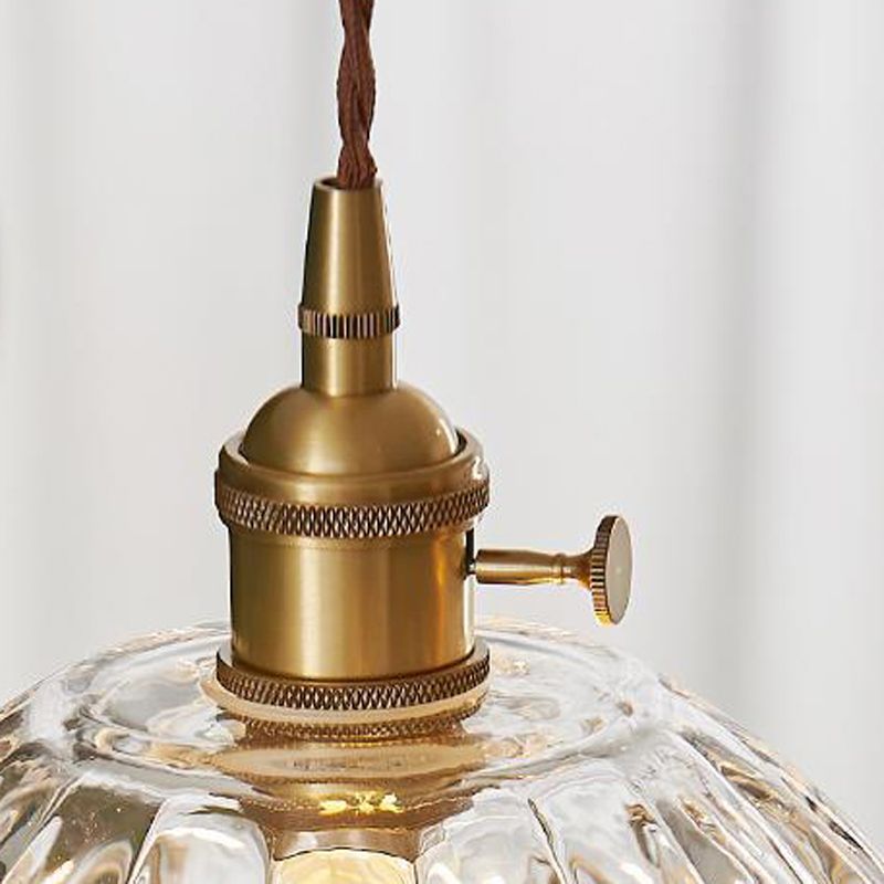 Industriële Hanglamp van Glas in Bloemvorm – Goudkleurig