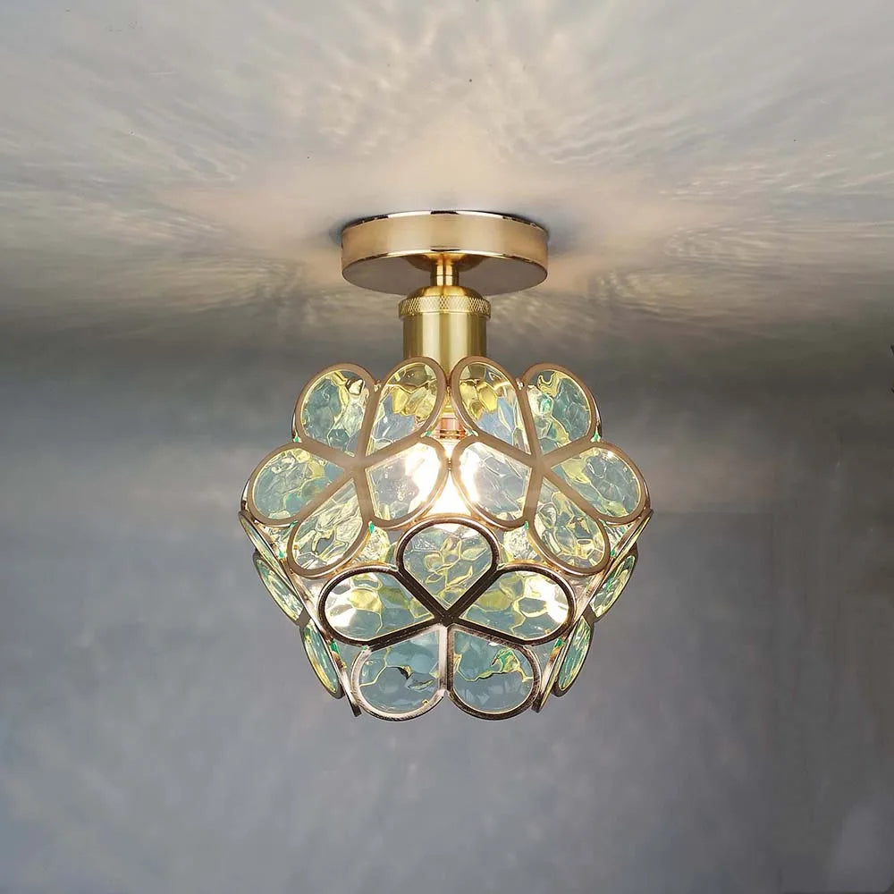 Design Bloemen Stijl Glas Hal Plafondlamp