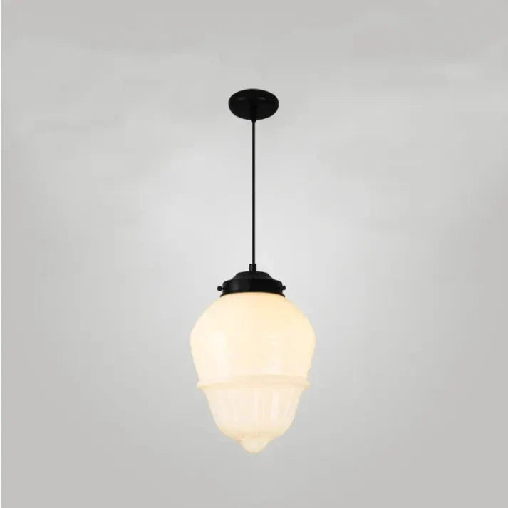 Vintage Witte Melkglas Geometrische Hanglamp