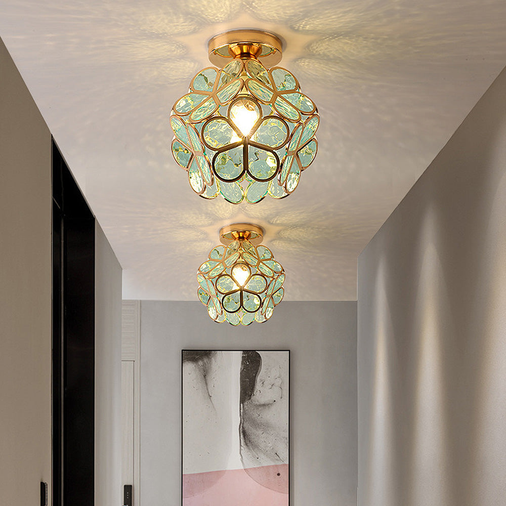 Design Bloemen Stijl Glas Hal Plafondlamp