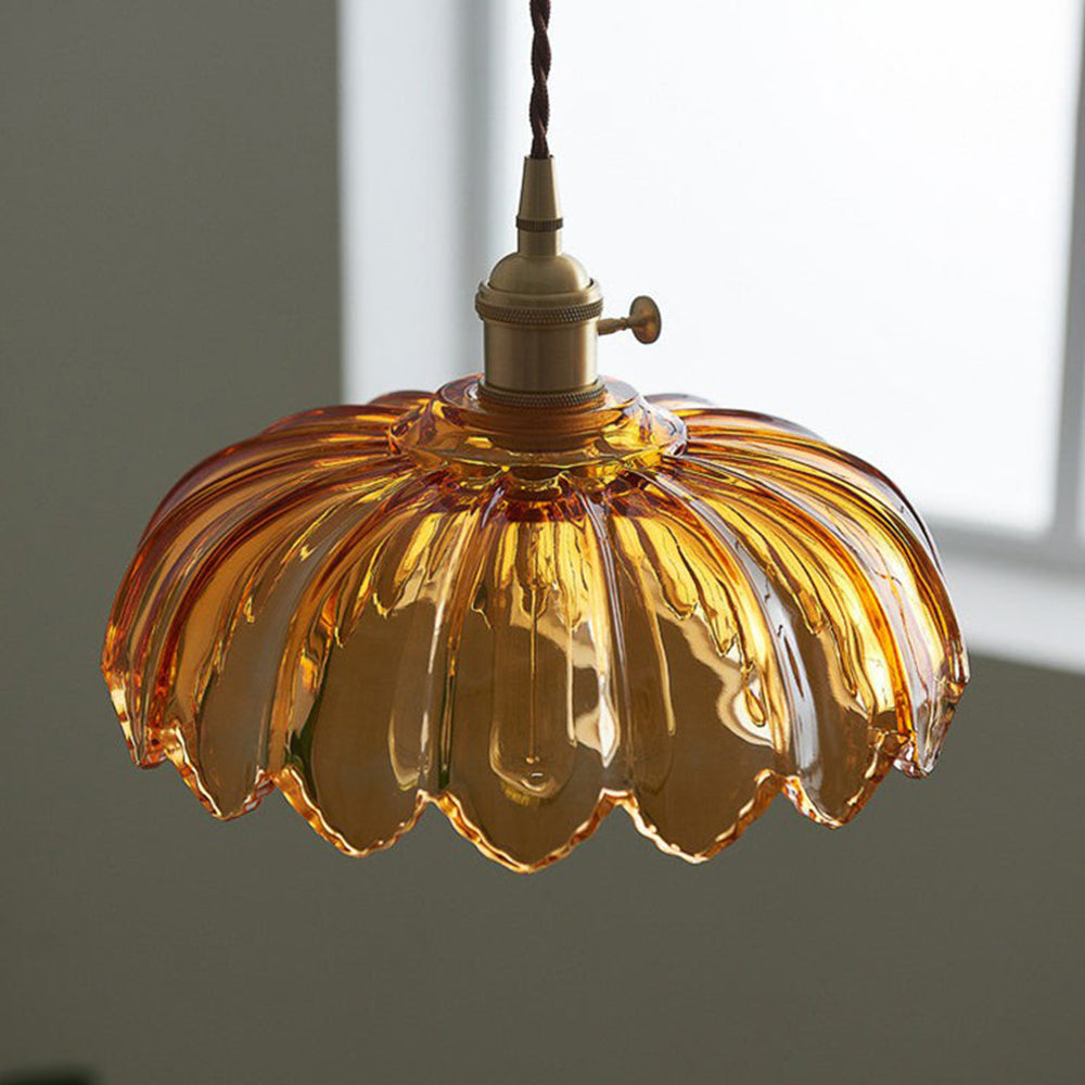 Vintage glazen bloemen hanglamp