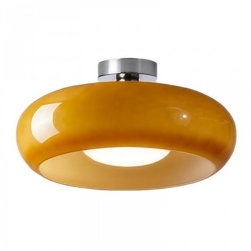 Retro Bernstein Ronde Glas-Plafondlamp