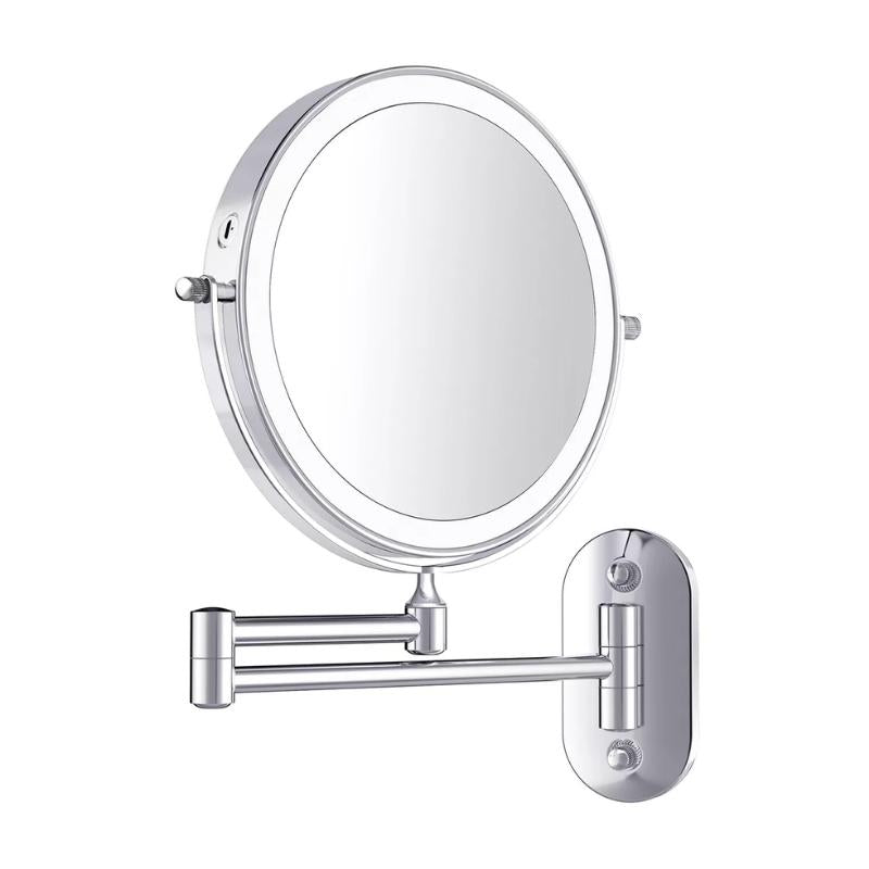 Chroom Zilver Oplaadbare LED Vergrotende Spiegel voor Makeup en Badkamer