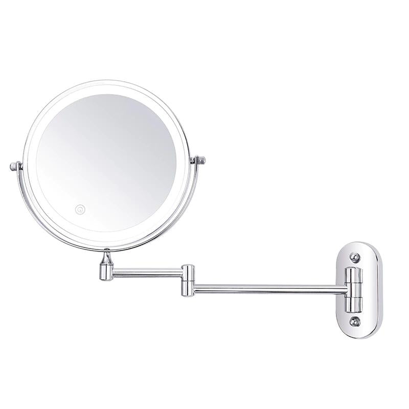 Chroom Zilver Oplaadbare LED Vergrotende Spiegel voor Makeup en Badkamer