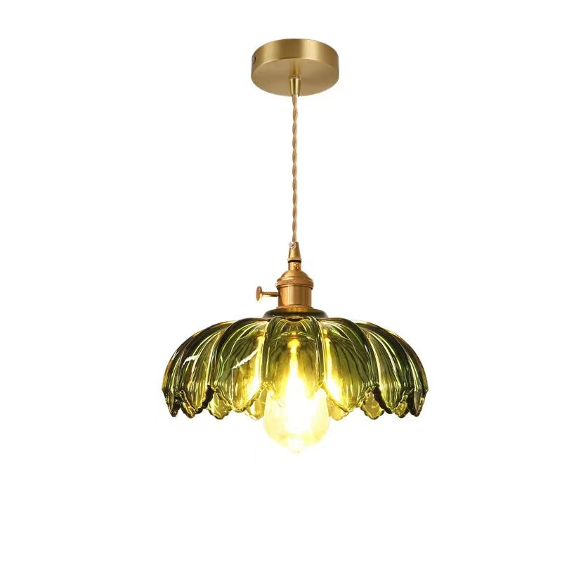 Vintage glazen bloemen hanglamp
