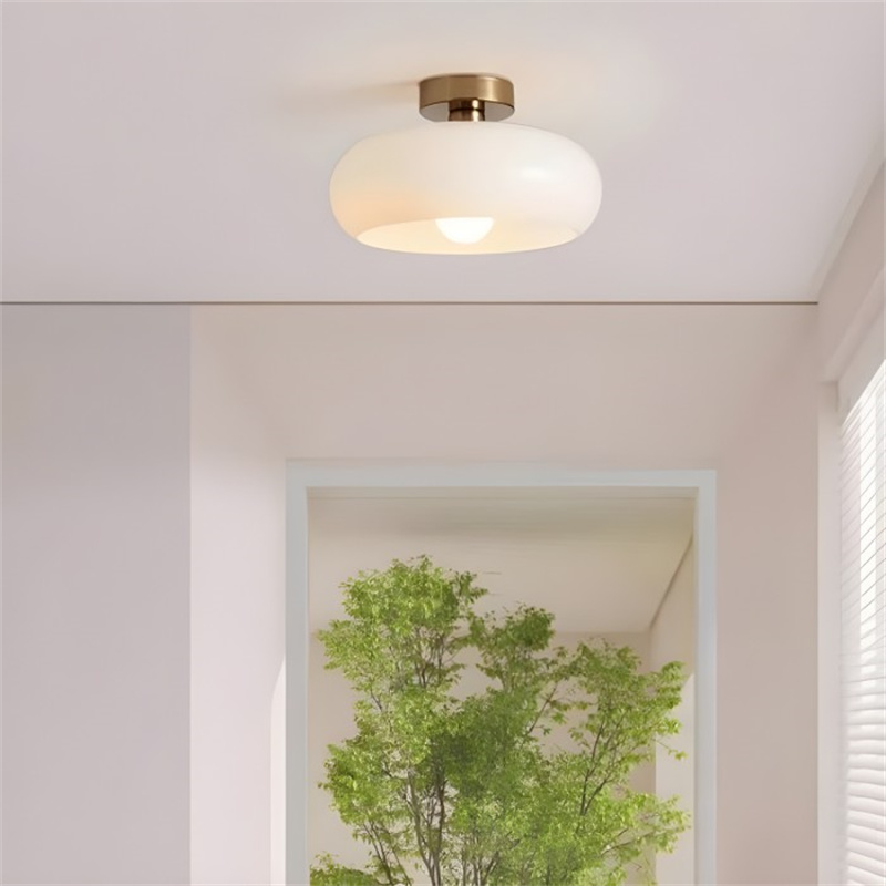 Retro Bernstein Ronde Glas-Plafondlamp