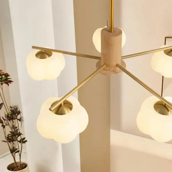 Creatieve houten katoenbollen woonkamer kroonluchter