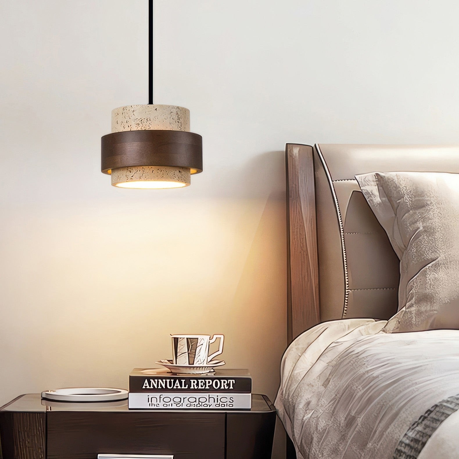 Opstijgende Retro Steen Wabi-Sabi Hanglamp