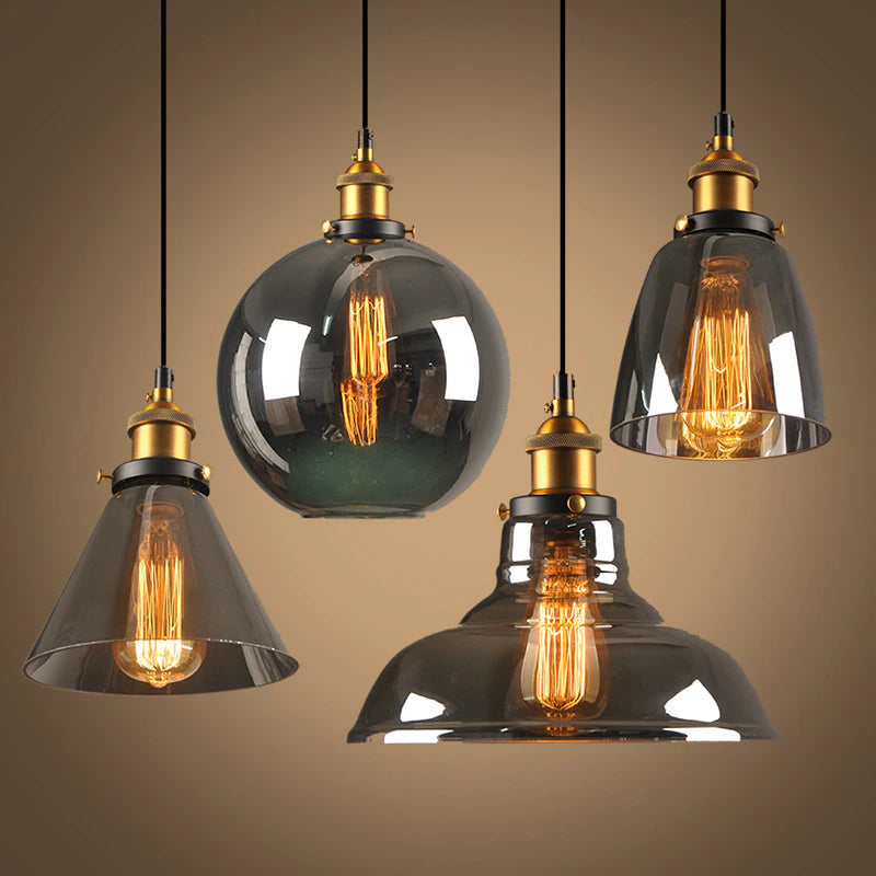 Antieke Glas Hanglamp | Vintage-Stijl