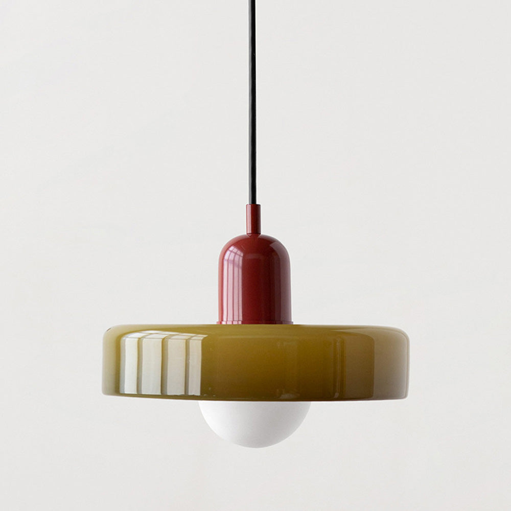Bauhaus Hanglamp Gemaakt van Gekleurd Glas