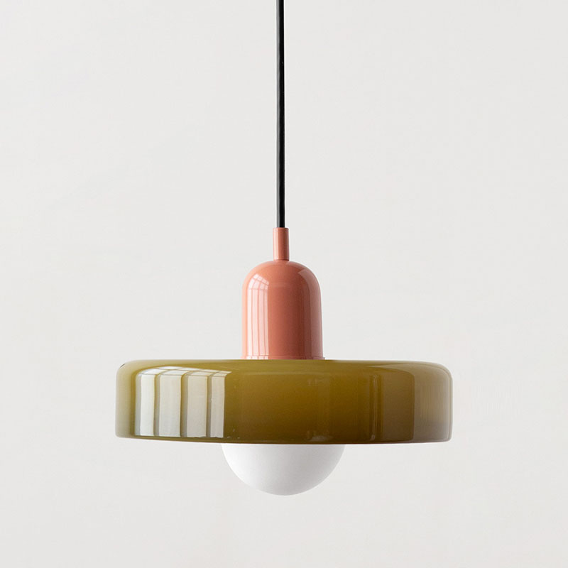 Bauhaus Hanglamp Gemaakt van Gekleurd Glas