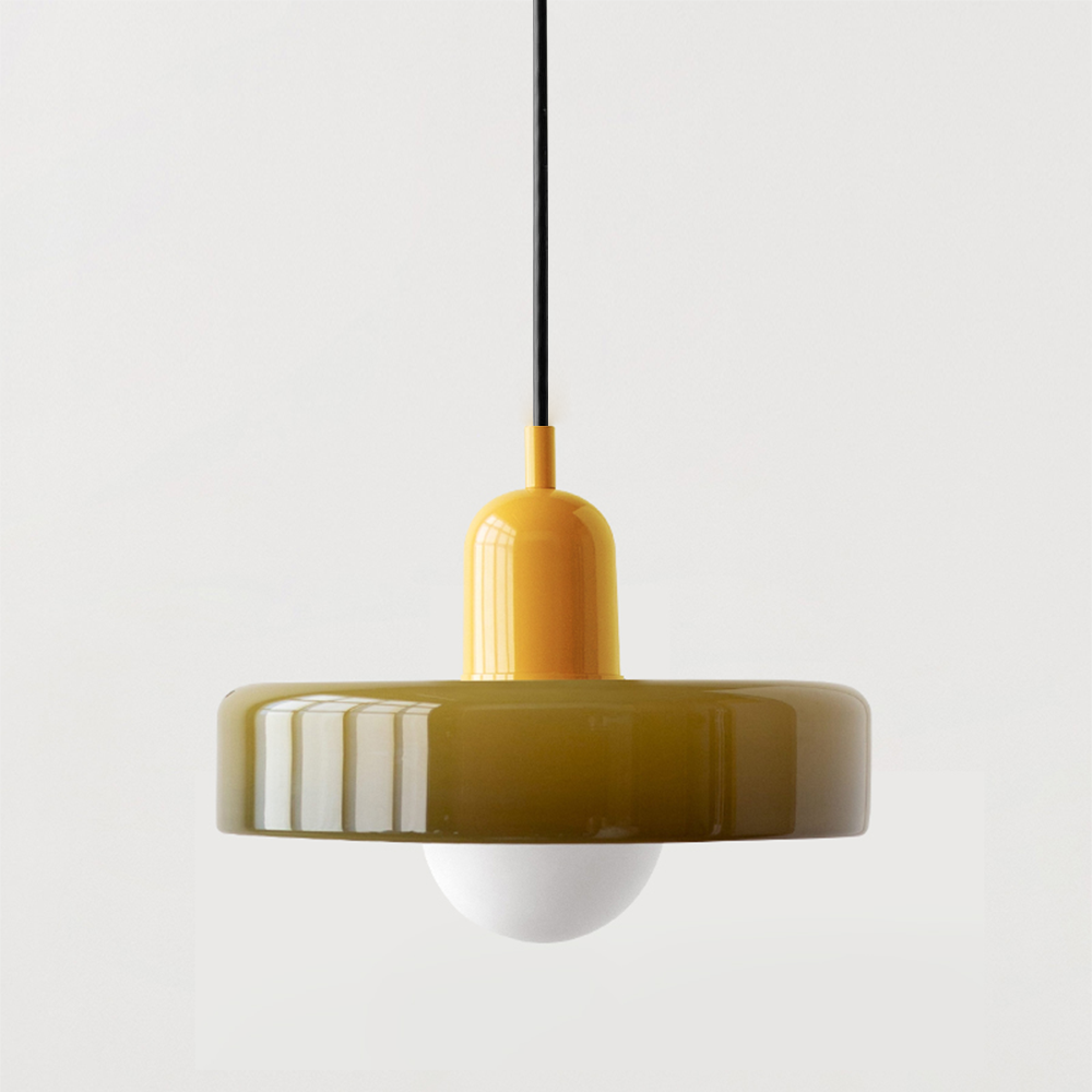 Bauhaus Hanglamp Gemaakt van Gekleurd Glas