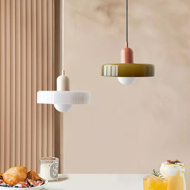 Bauhaus Hanglamp Gemaakt van Gekleurd Glas