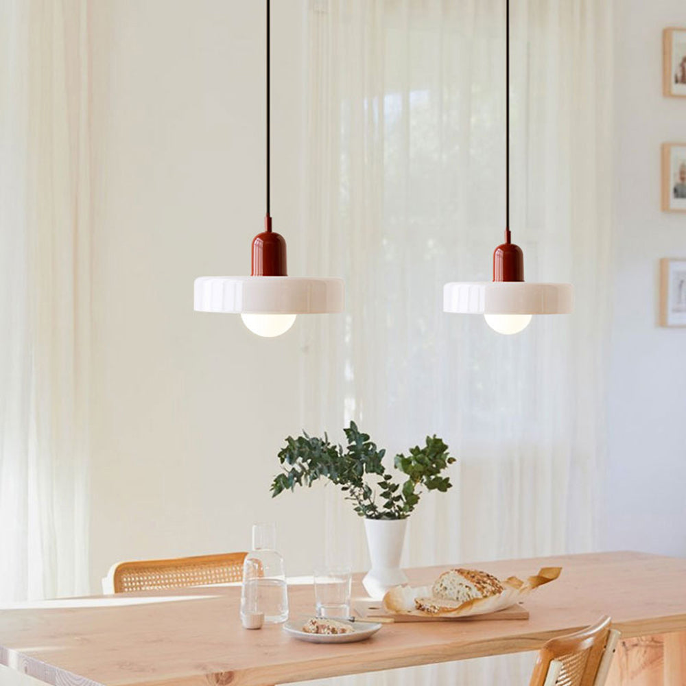Bauhaus Hanglamp Gemaakt van Gekleurd Glas