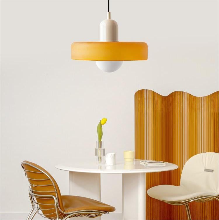 Bauhaus Hanglamp Gemaakt van Gekleurd Glas