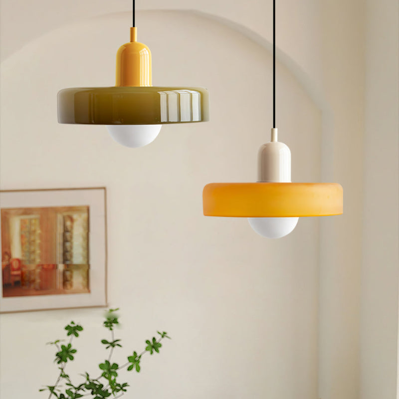 Bauhaus Hanglamp Gemaakt van Gekleurd Glas