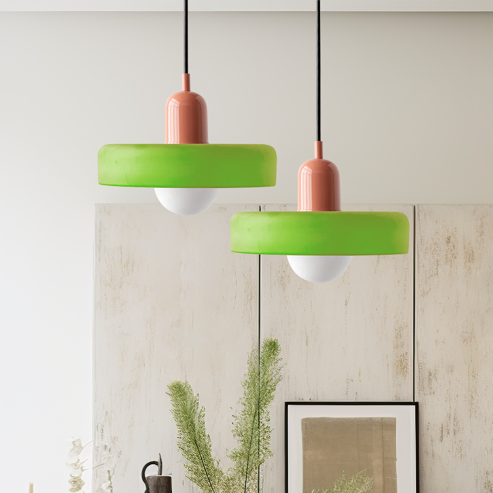 Bauhaus Hanglamp Gemaakt van Gekleurd Glas