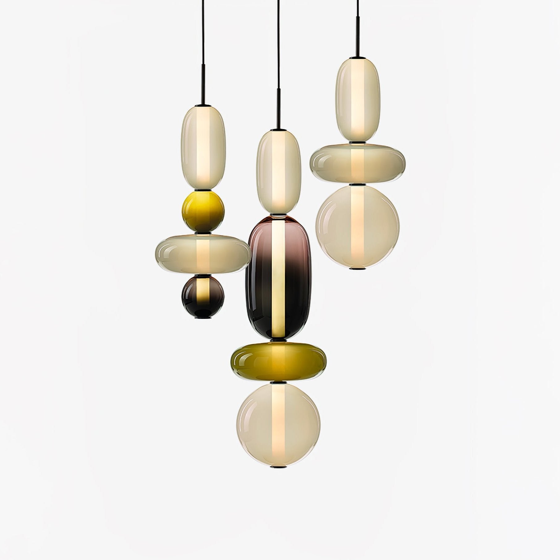 Hanglamp van gekandiseerd glas