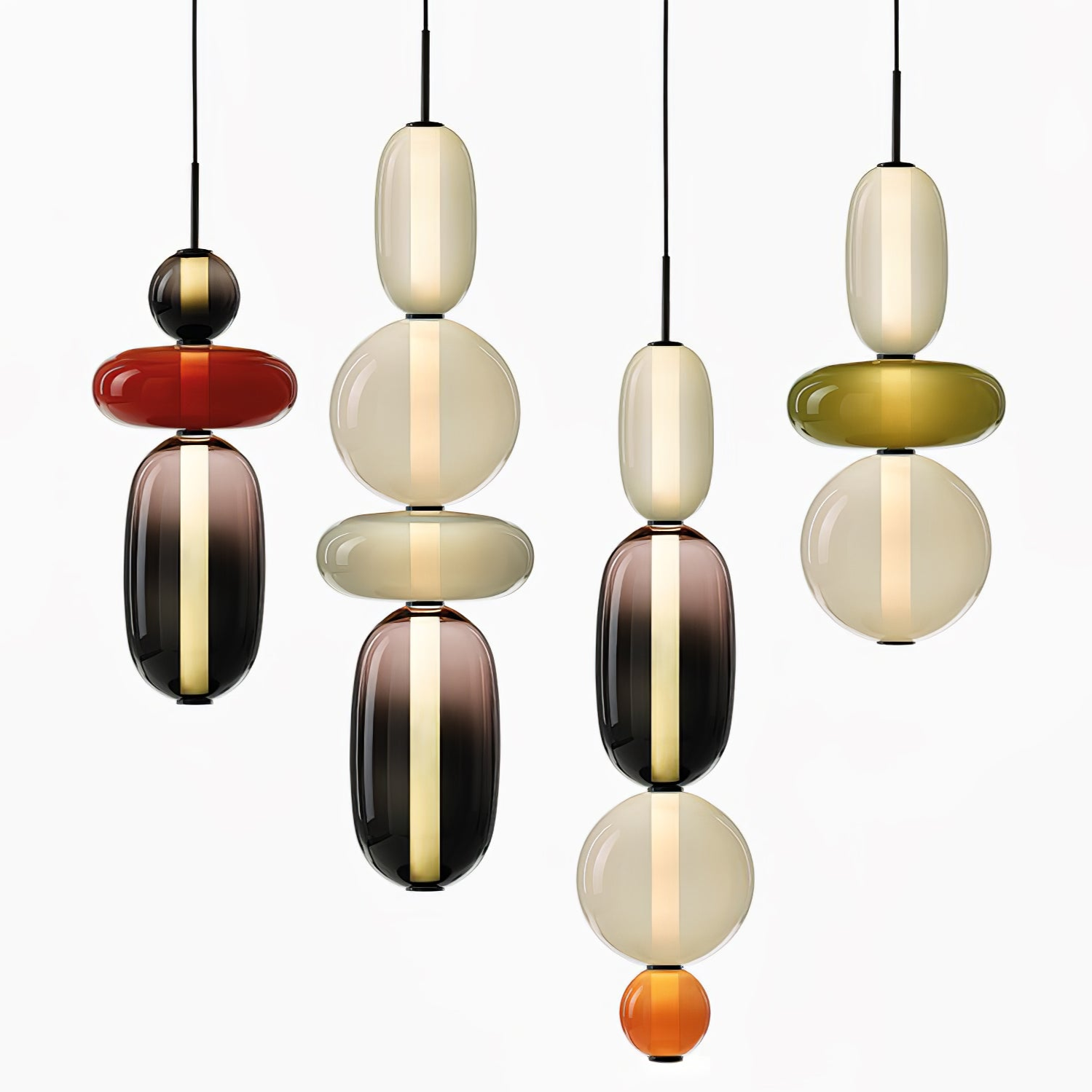 Hanglamp van gekandiseerd glas