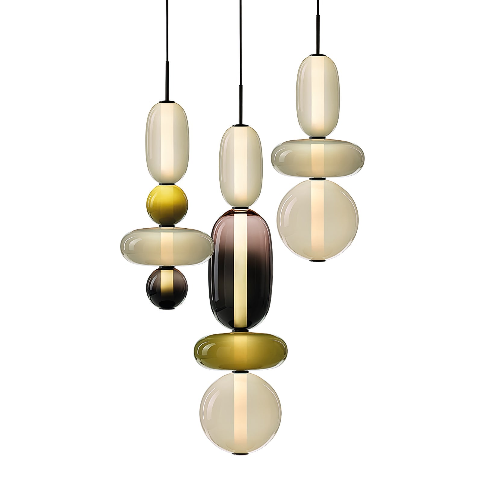 Hanglamp van gekandiseerd glas