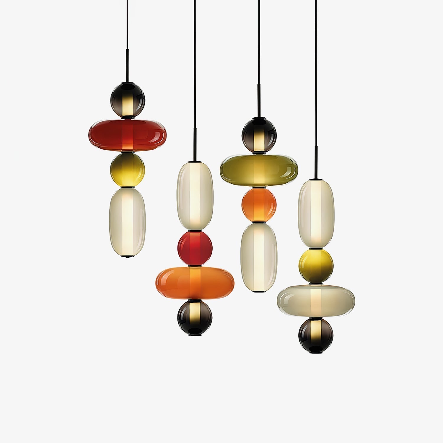 Hanglamp van gekandiseerd glas