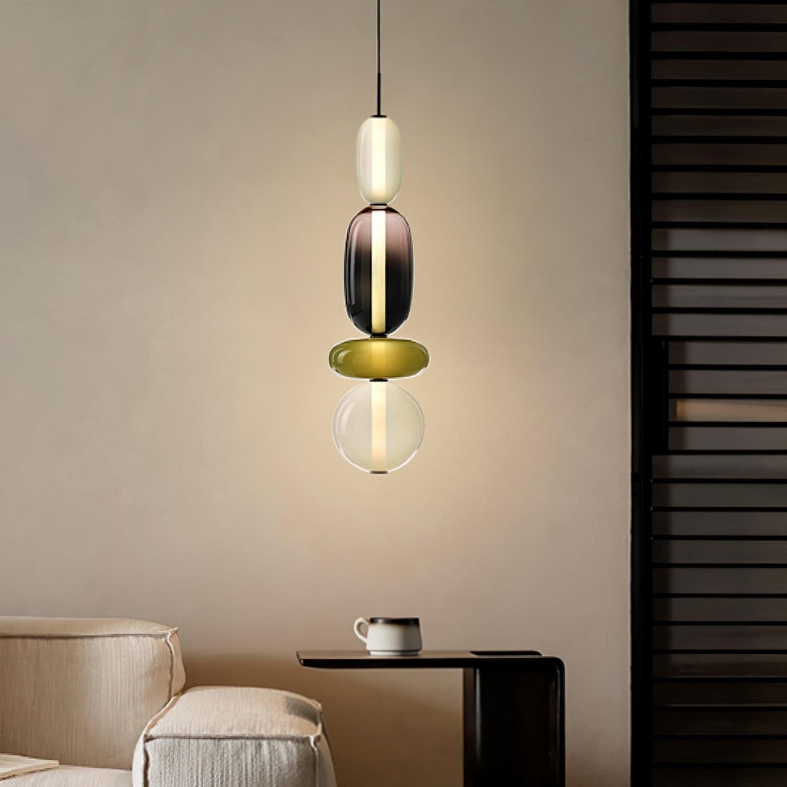 Hanglamp van gekandiseerd glas