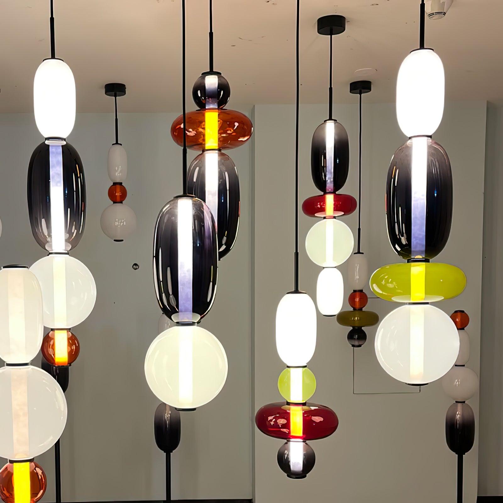 Hanglamp van gekandiseerd glas