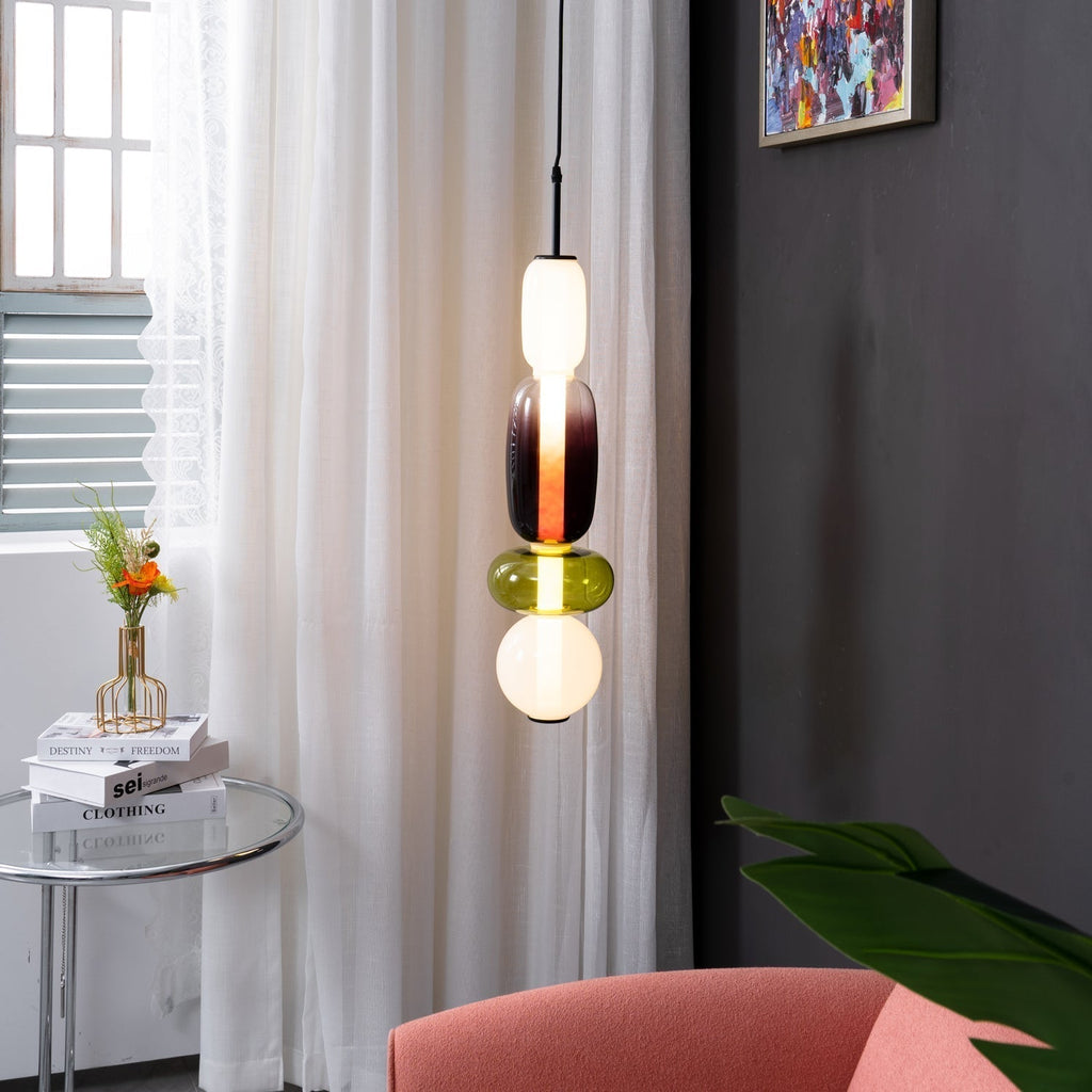 Hanglamp van gekandiseerd glas