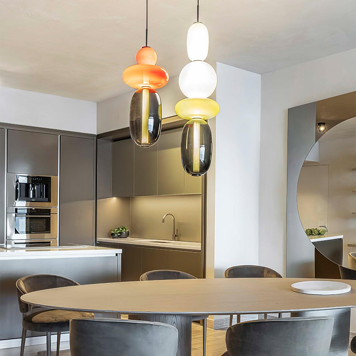 Hanglamp van gekandiseerd glas