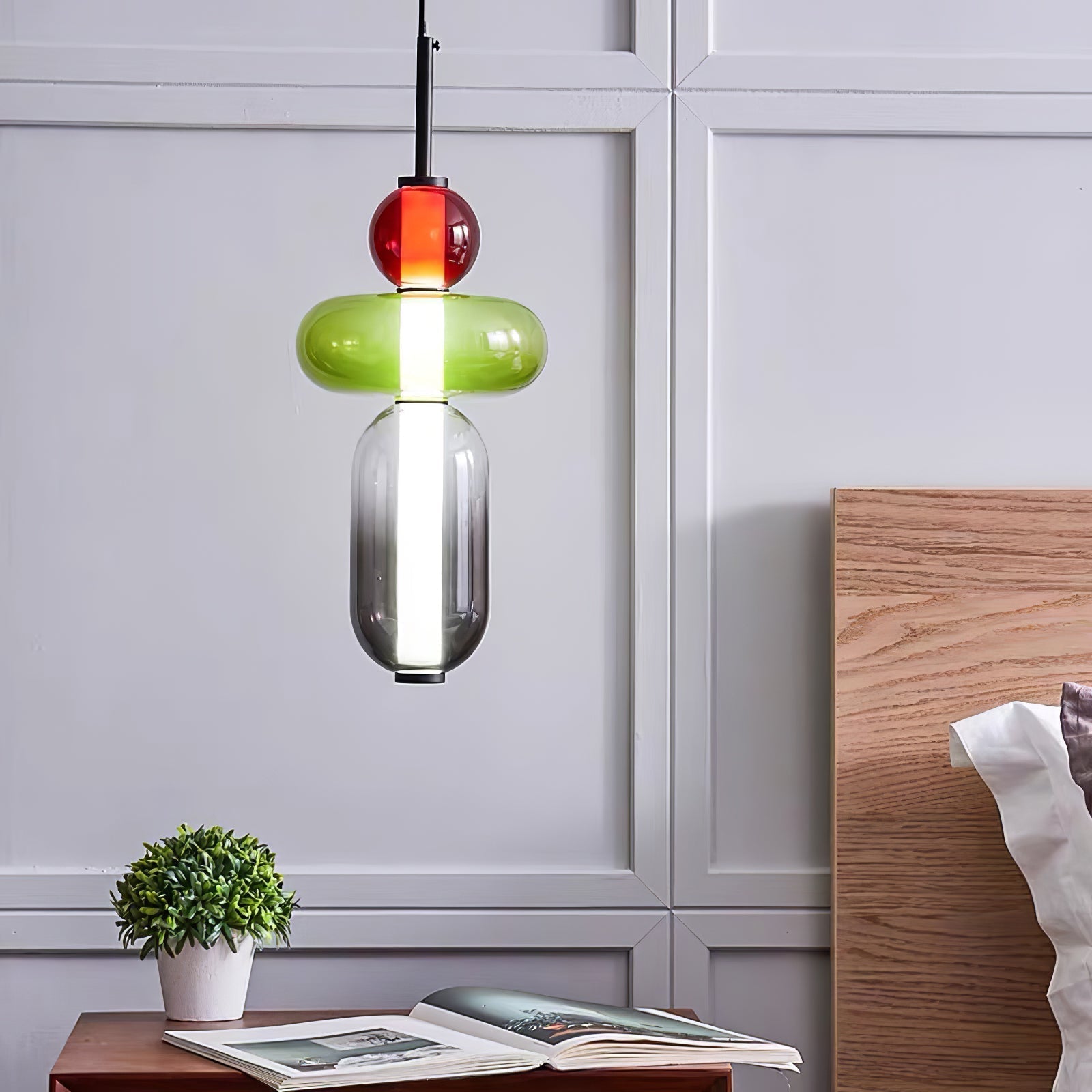 Hanglamp van gekandiseerd glas