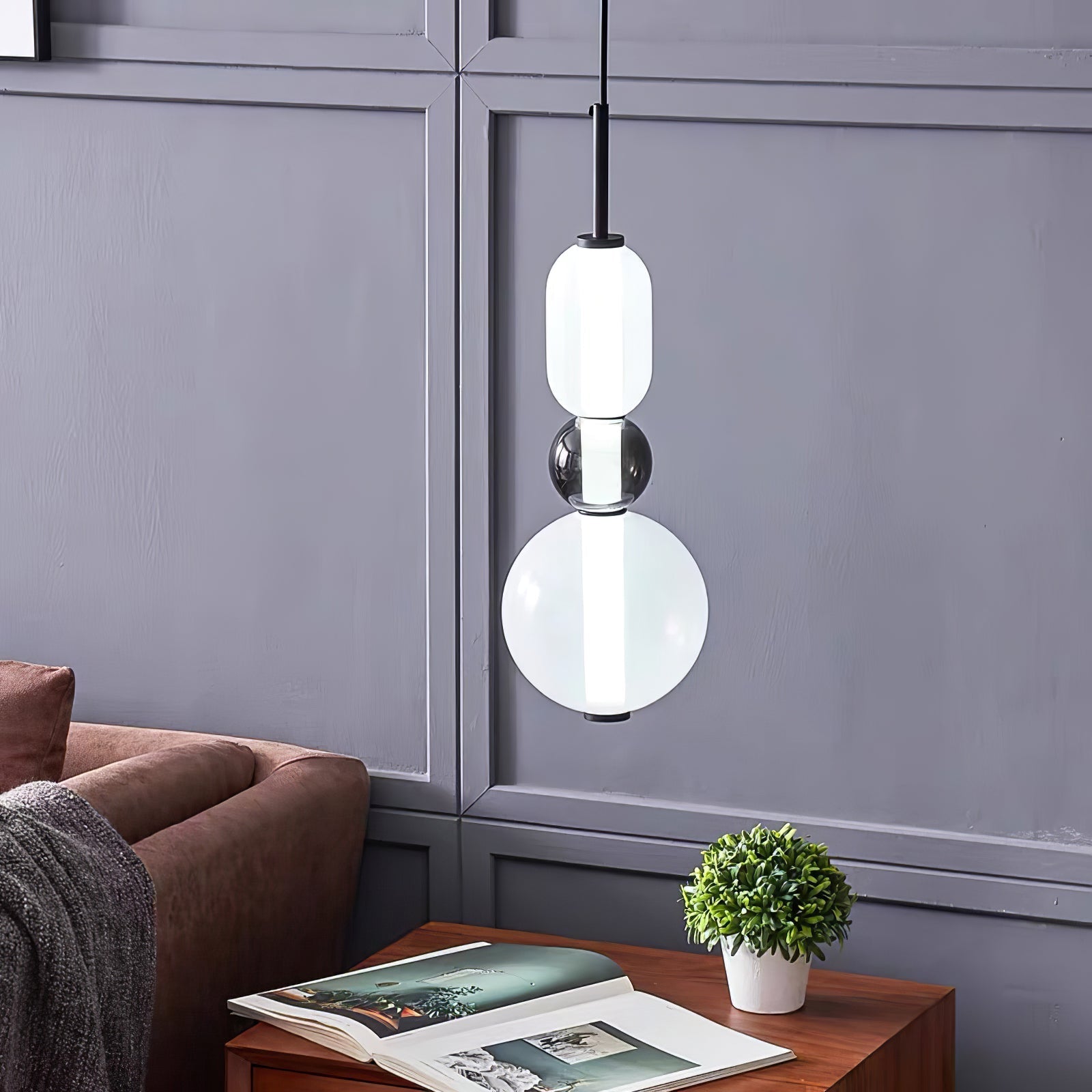Hanglamp van gekandiseerd glas