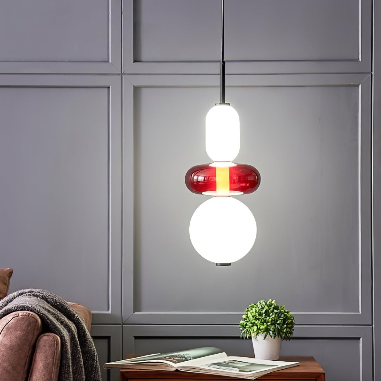Hanglamp van gekandiseerd glas