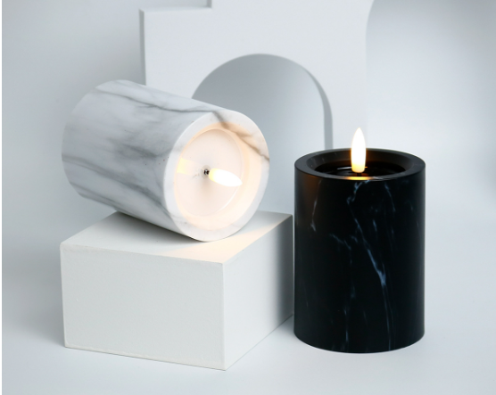Candlylight | 3-delige Set LED Marmeren Kaarsen