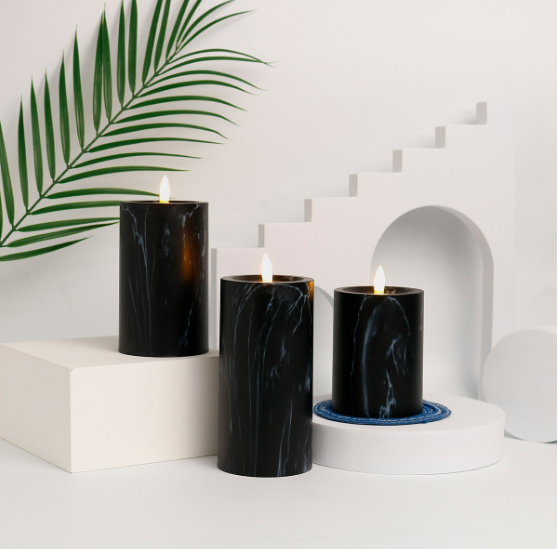 Candlylight | 3-delige Set LED Marmeren Kaarsen