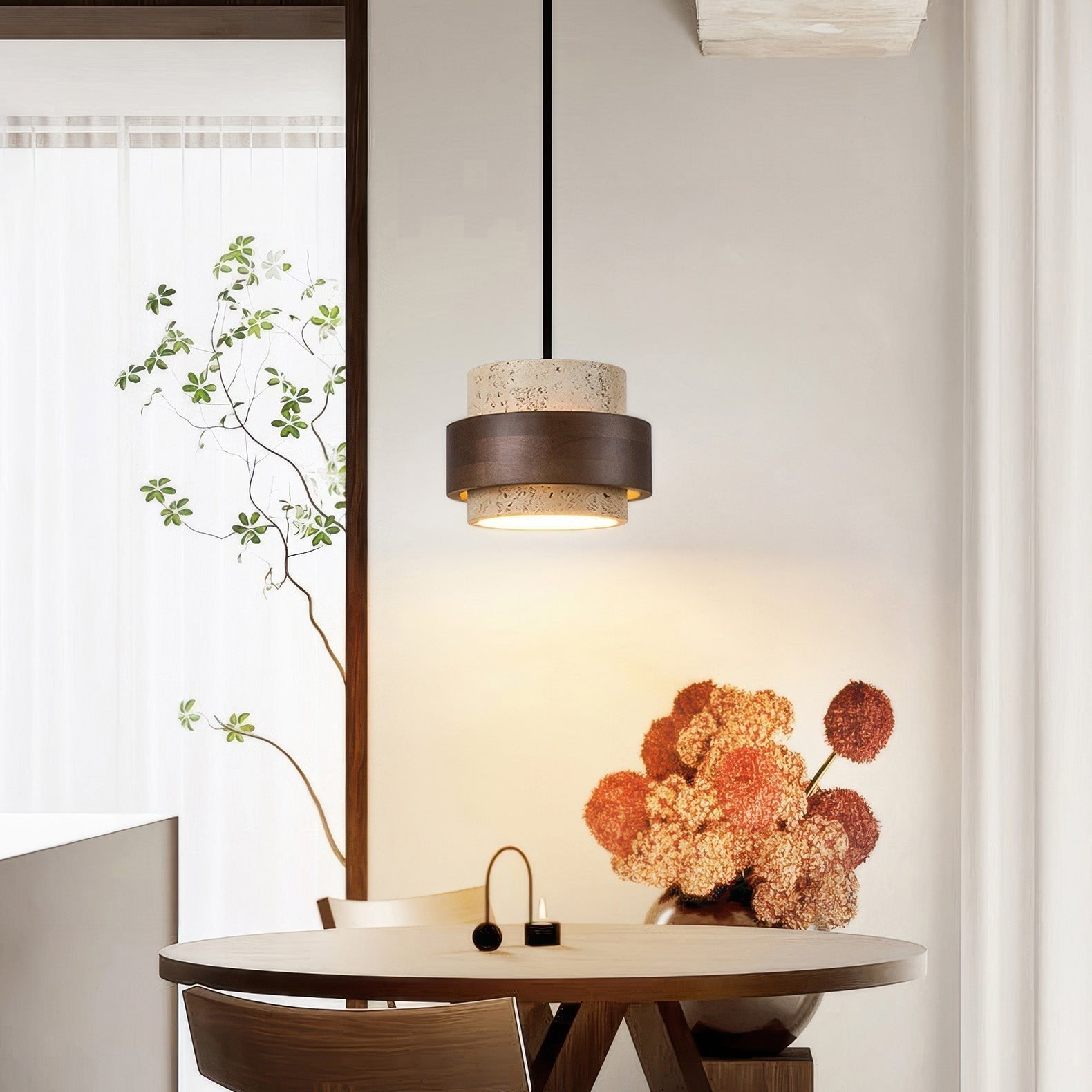Opstijgende Retro Steen Wabi-Sabi Hanglamp