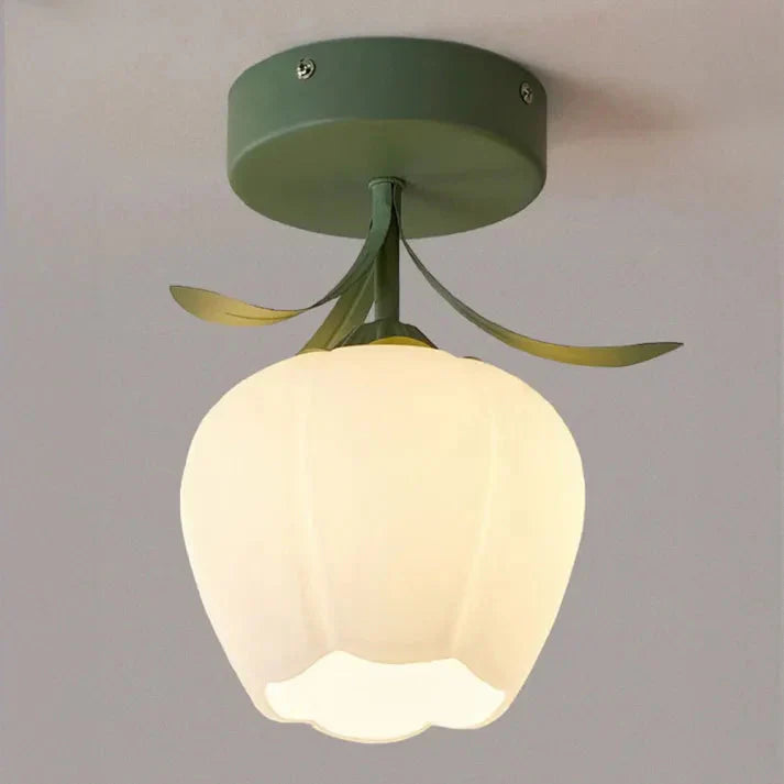 Franse Tiffany Eenvoudige Mini-Bloem Plafondlamp