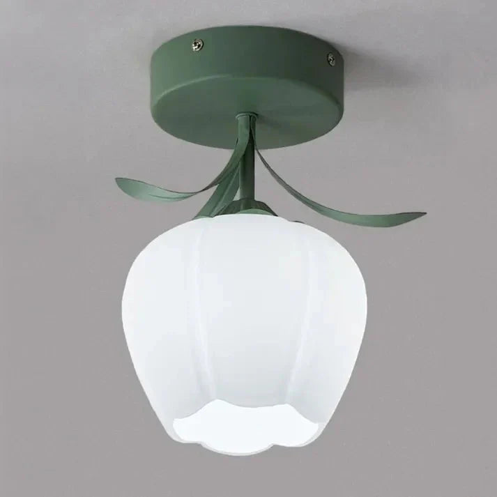 Franse Tiffany Eenvoudige Mini-Bloem Plafondlamp
