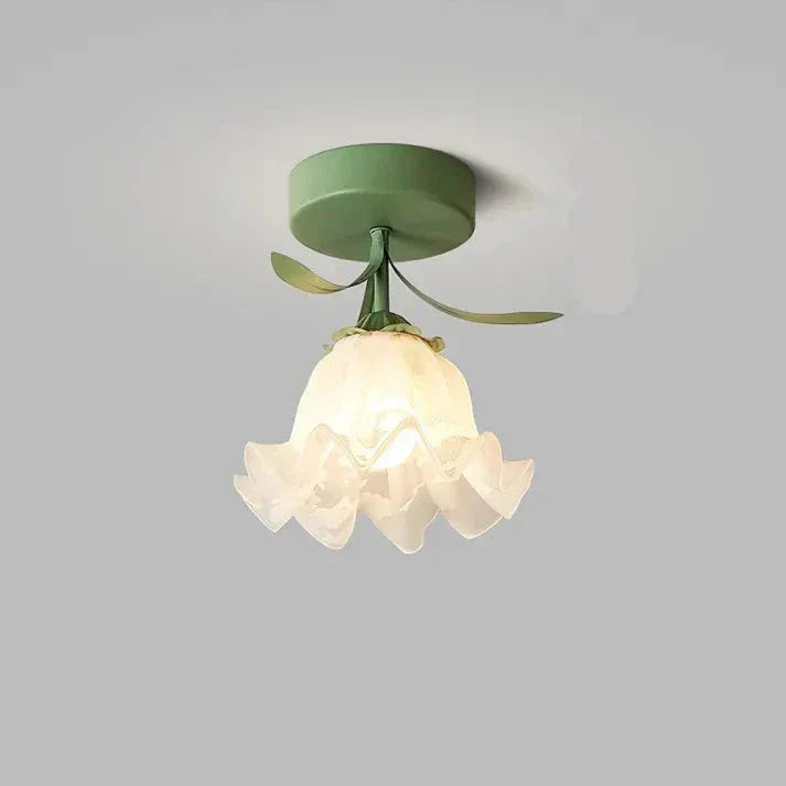 Franse Tiffany Eenvoudige Mini-Bloem Plafondlamp