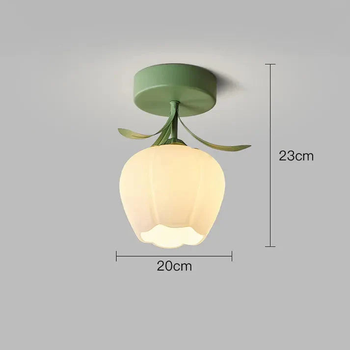 Franse Tiffany Eenvoudige Mini-Bloem Plafondlamp