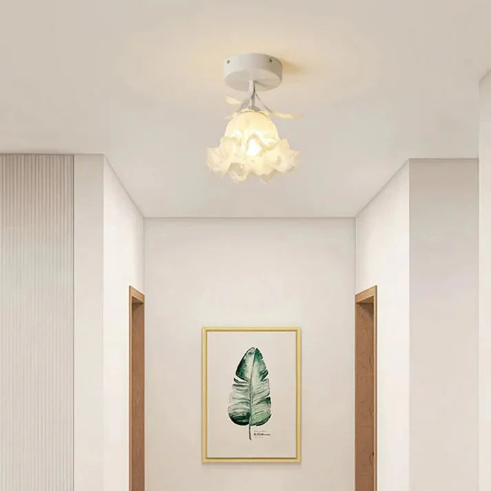Franse Tiffany Eenvoudige Mini-Bloem Plafondlamp