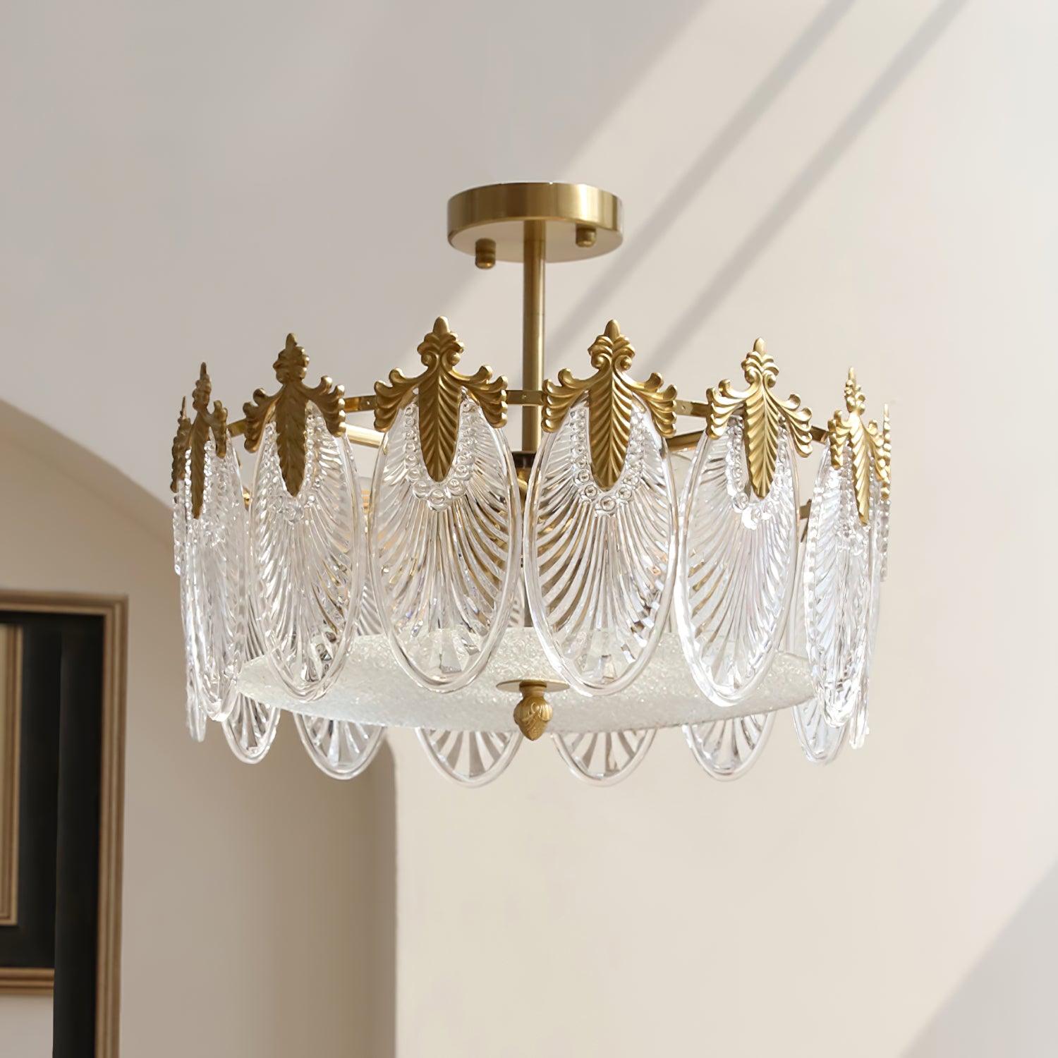 Decoratieve Patroon Glas Ronde Kroonluchter