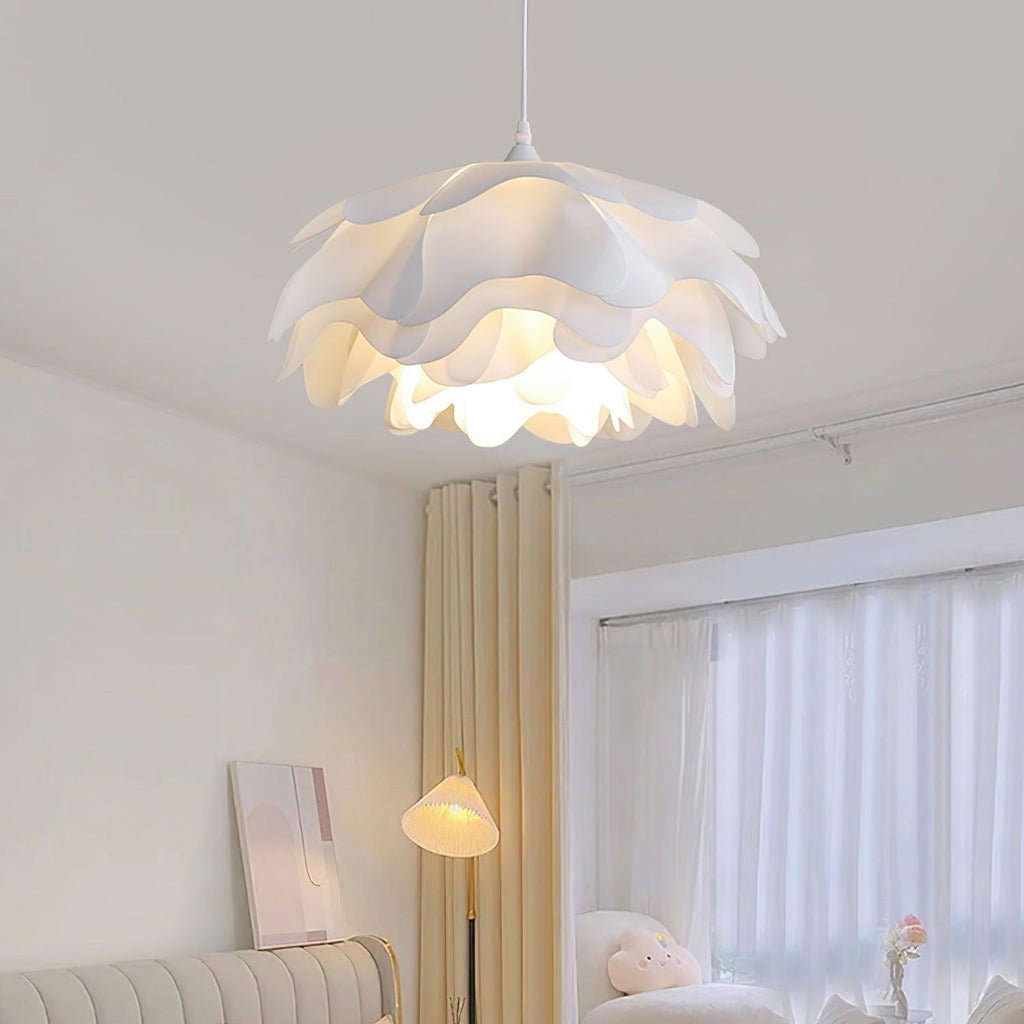 Witte Hanglamp in Bloemvorm