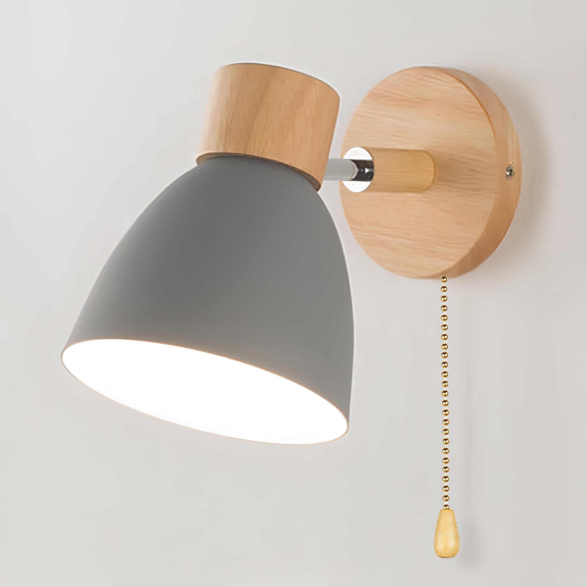 Jandiel - Scandinavisch-moderne hangende schakelwandlamp van hout