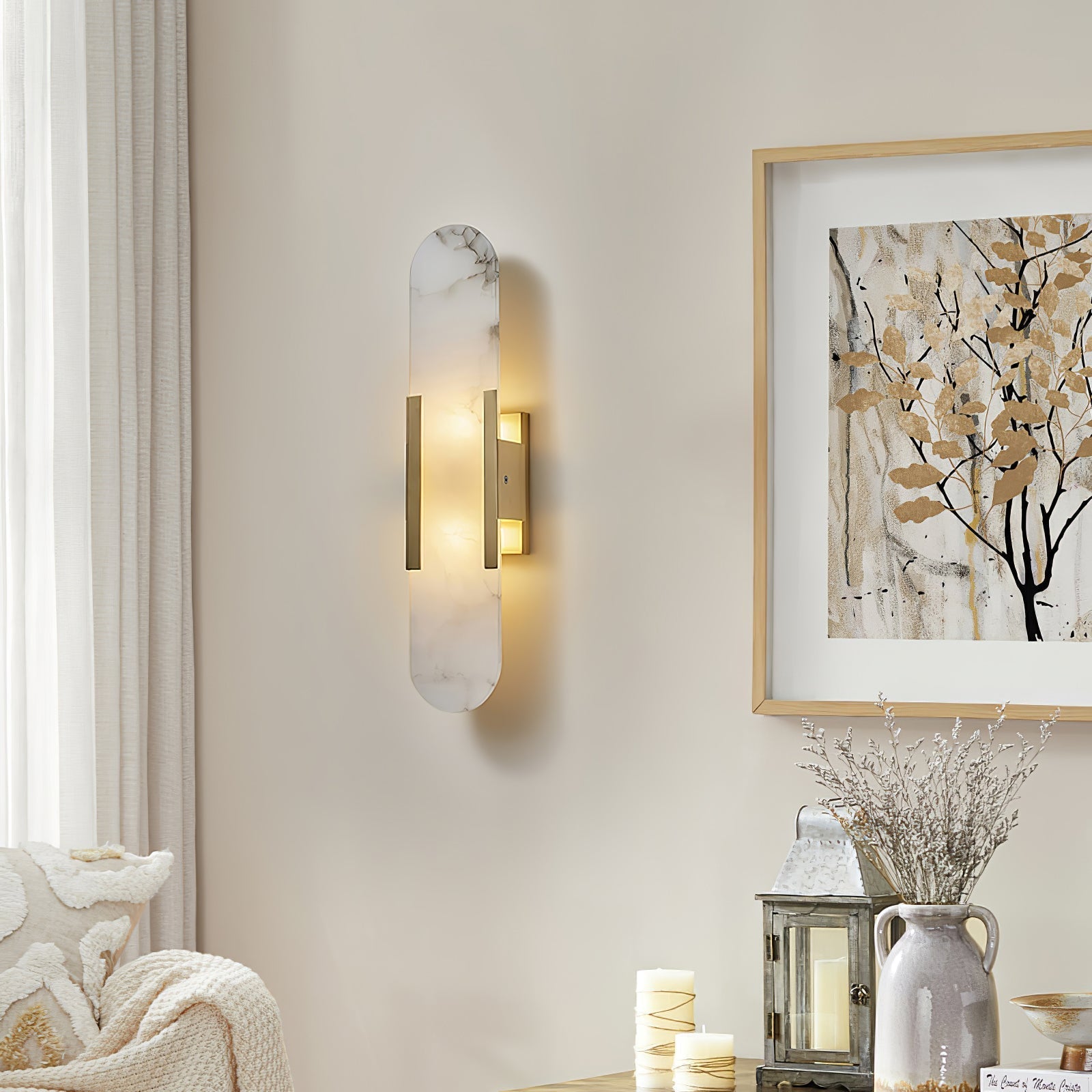 Melange Verlengde Alabaster Wandlamp