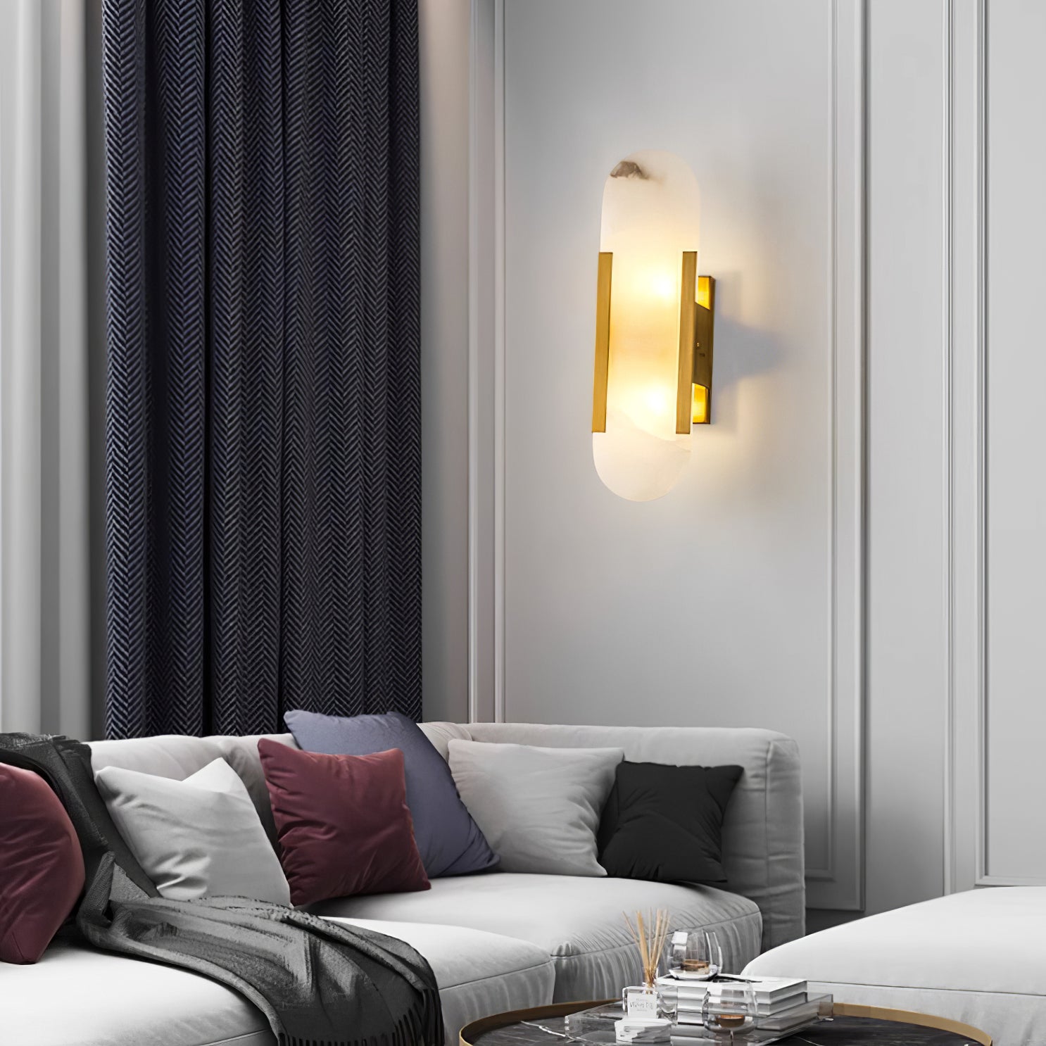 Melange Verlengde Alabaster Wandlamp