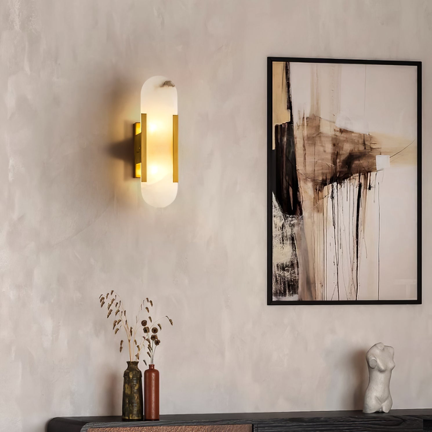 Melange Verlengde Alabaster Wandlamp