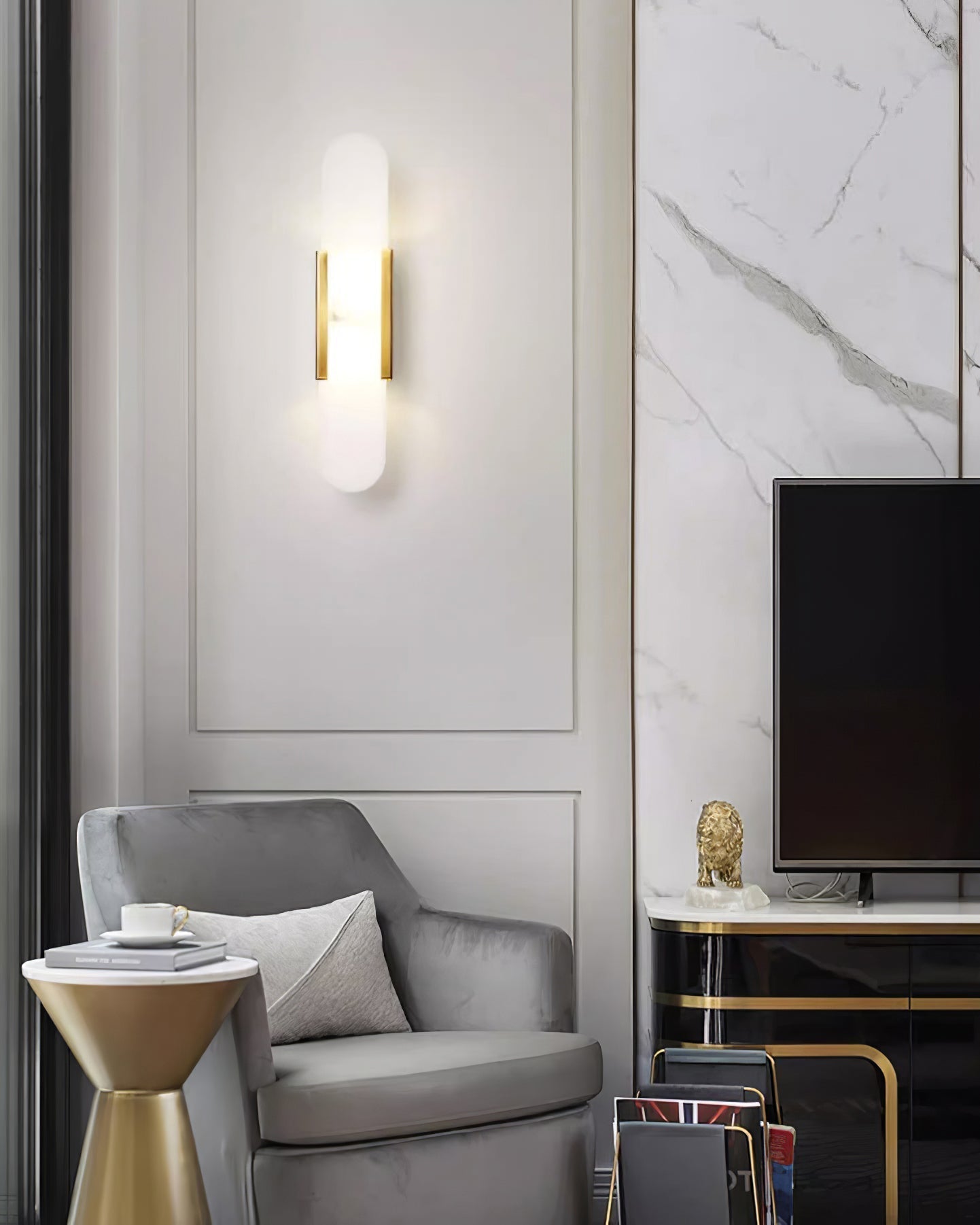 Melange Verlengde Alabaster Wandlamp