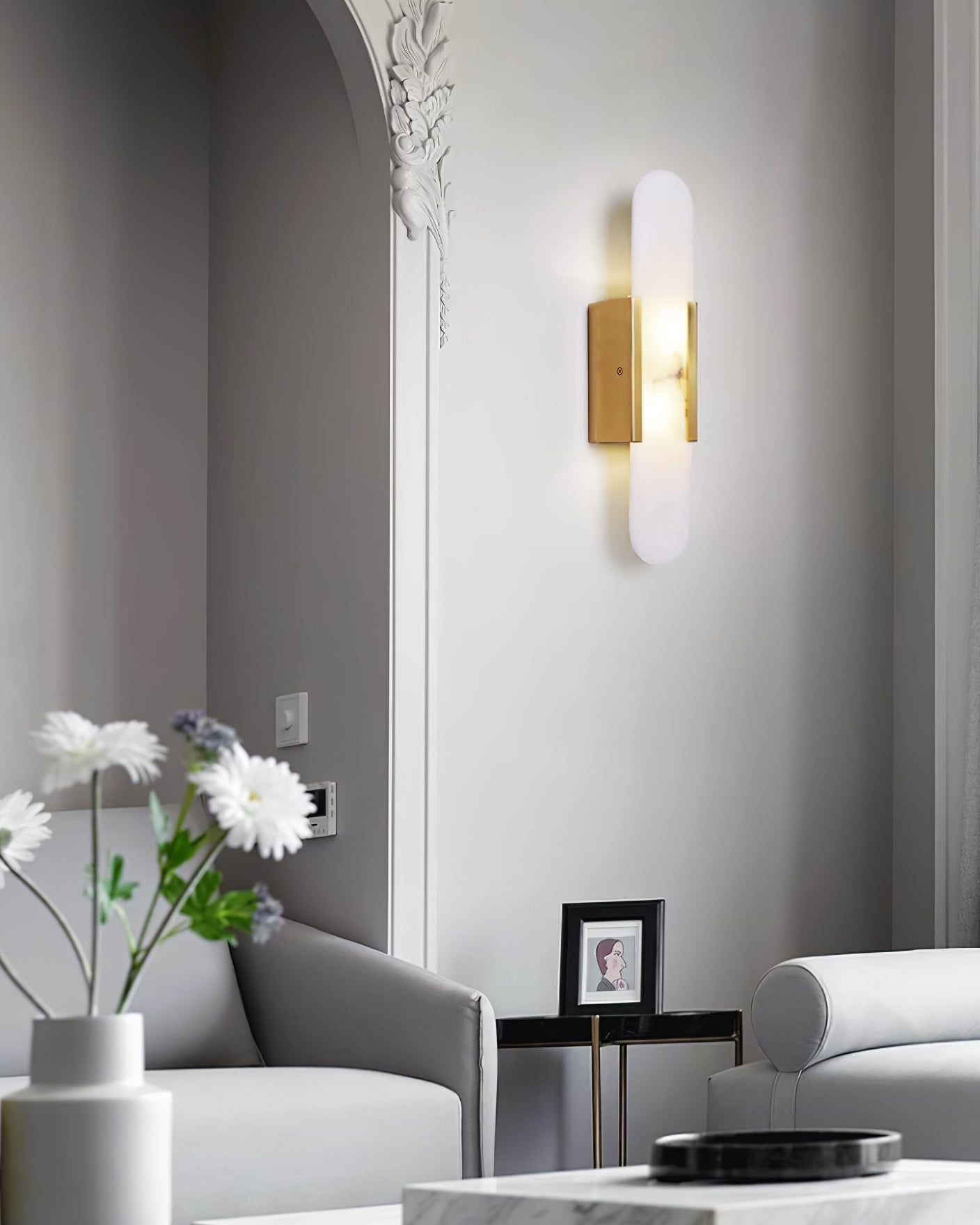 Melange Verlengde Alabaster Wandlamp