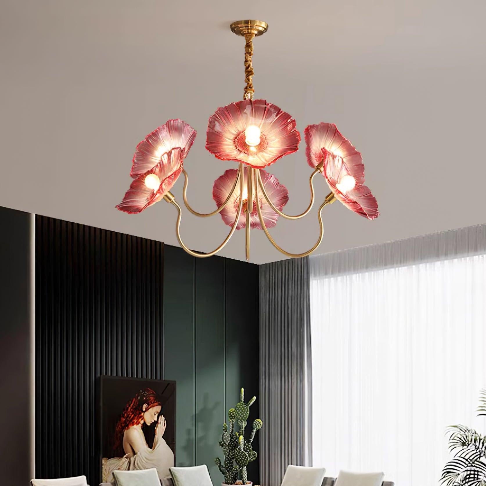 Murano Glazen Bloem Kroonluchter